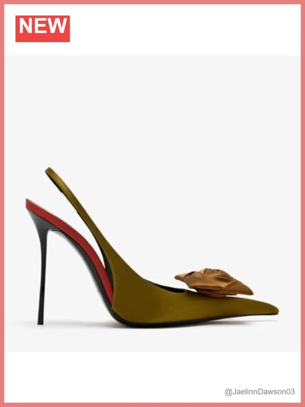 Satin Stiletto Pumps with Floral Appliqués Pointed Toe Slingback Heels 4.33in